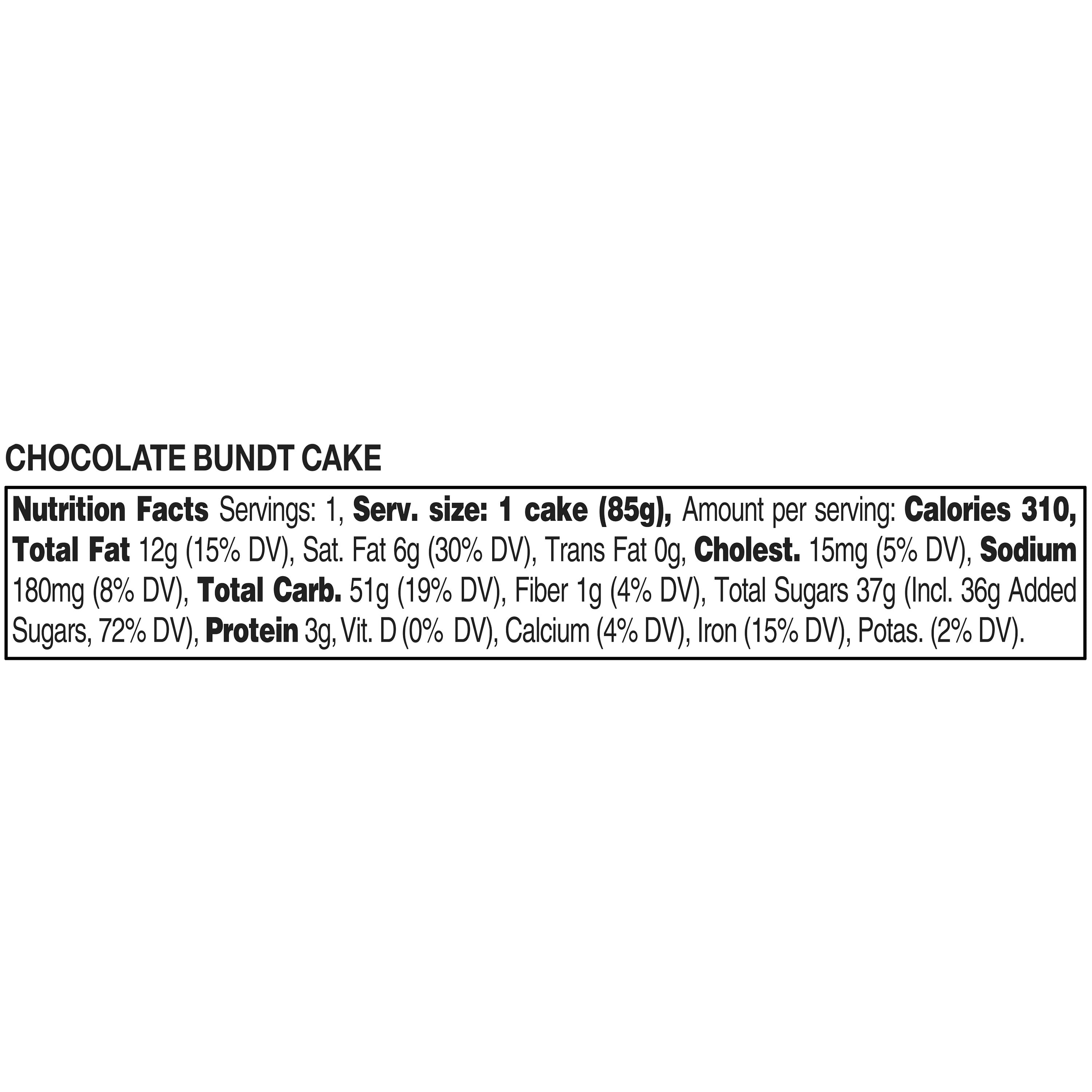 Mini Chocolate Bundt Cake 3 Oz 1 Count Freshness Guaranteed