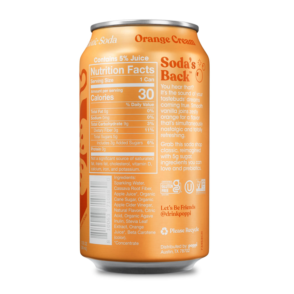 poppi Orange Cream Prebiotic Soda Can 12 Fl Oz 1 Pack