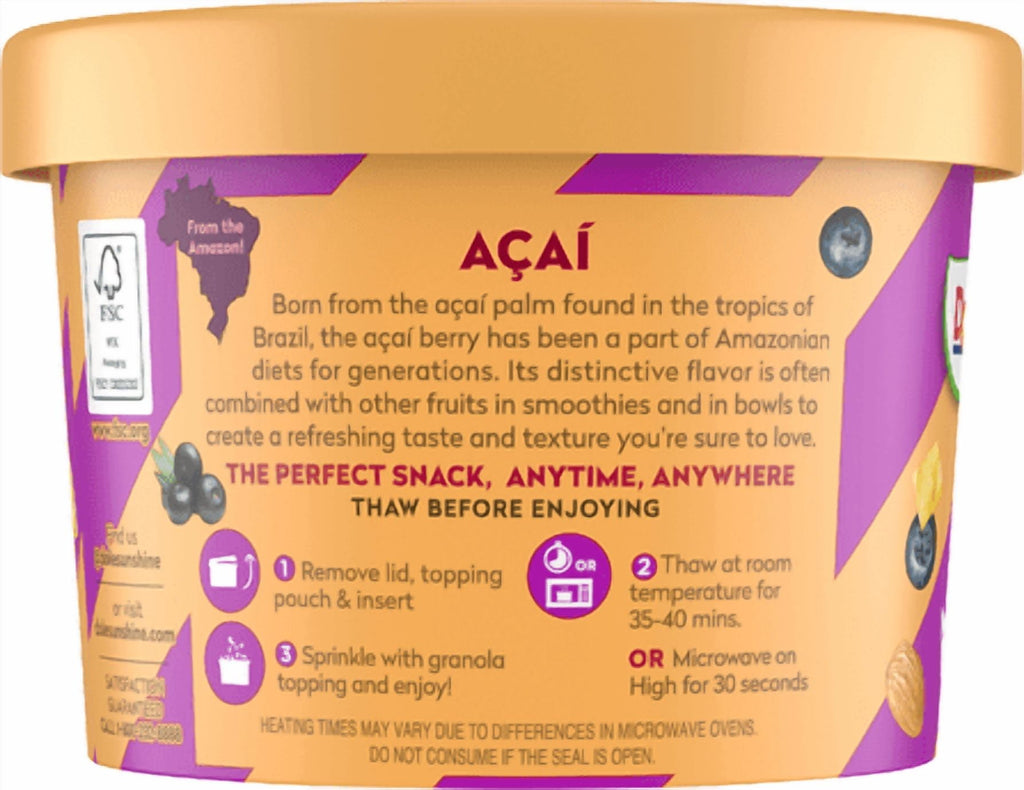 Dole Acai Protein Frozen Smoothie Bowl 6 Oz