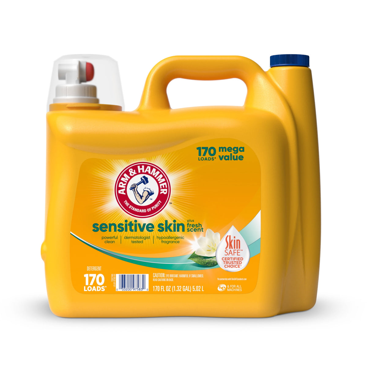 ARM & HAMMER Sensitive Skin Plus Fresh Scent Liquid Laundry Detergent 170 fl oz 170 Loads
