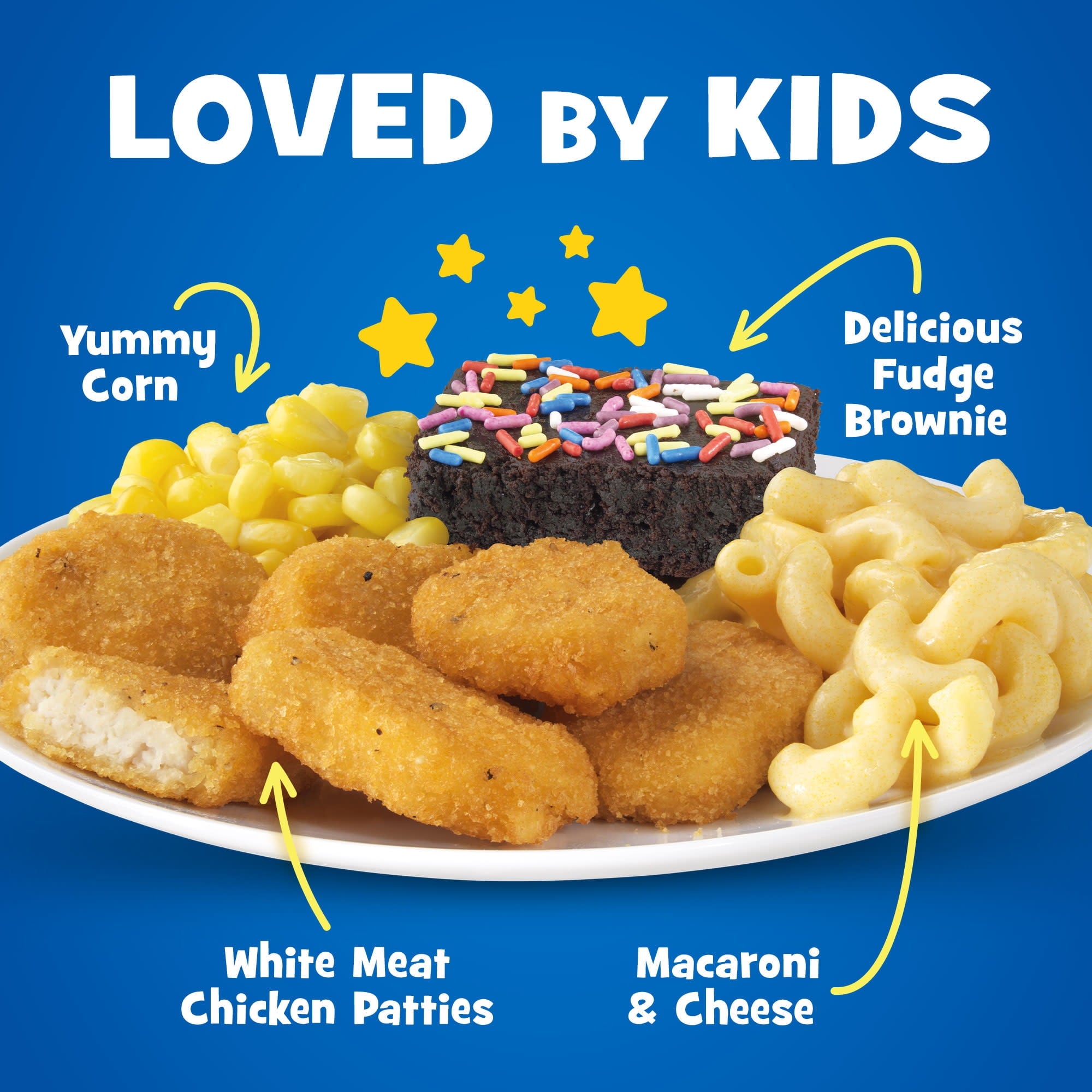 Kid Cuisine All Star Nuggets Macaroni and Cheese Corn & Brownie Frozen Meal 8.8 Oz