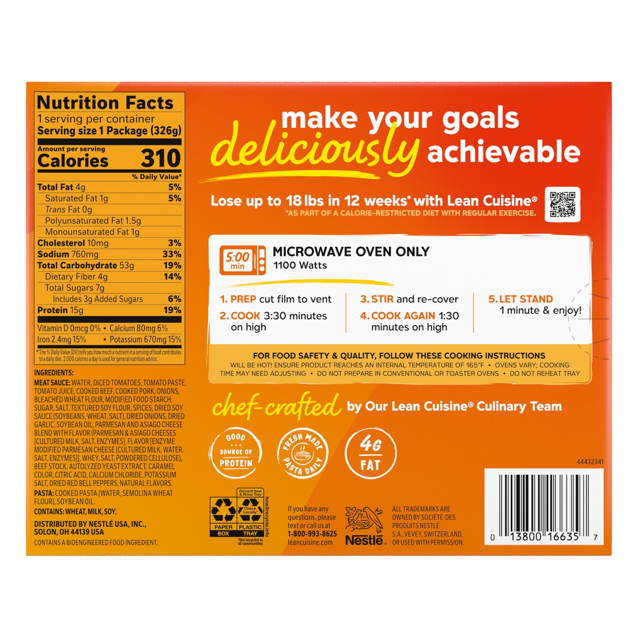 Lean Cuisine Spaghetti with Meat Sauce Frozen Meal 11.5 Oz