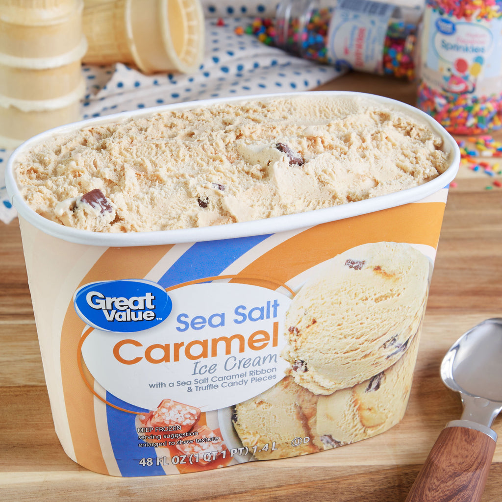 Great Value Sea Salt Caramel Ice Cream 48 Fl Oz