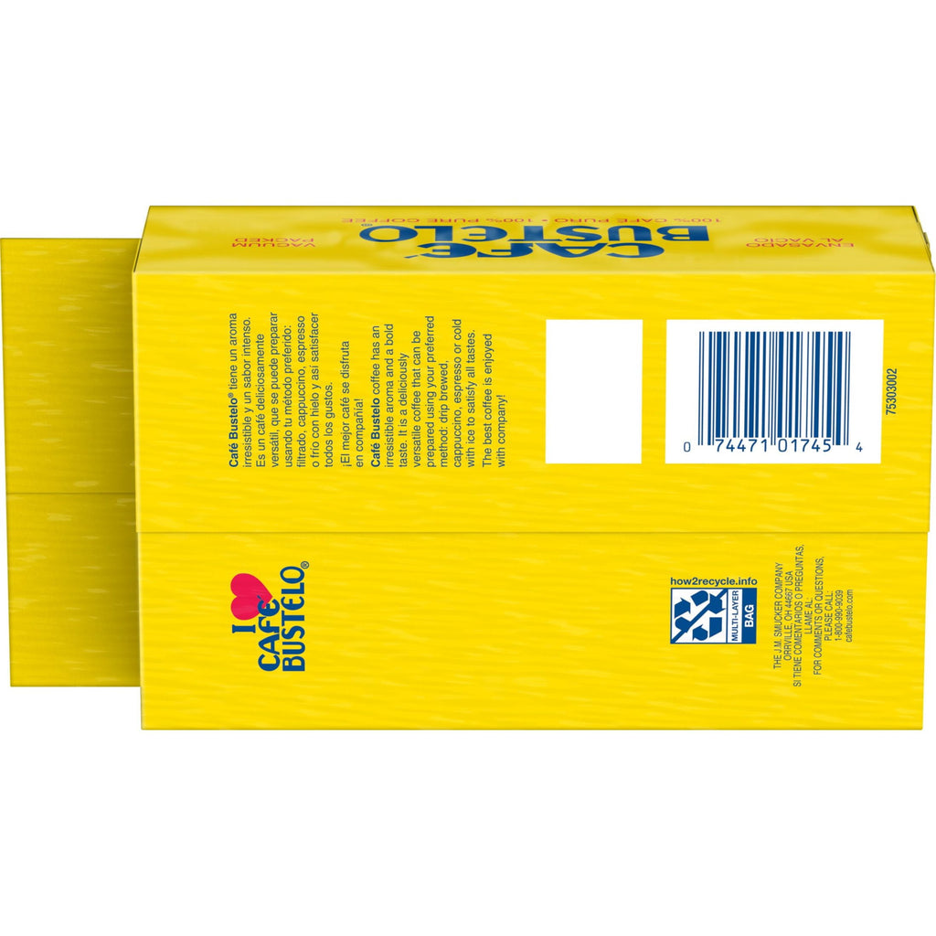 Café Bustelo Original Naturally Caffeinated Dark Roast Ground Coffee 16 oz Brick