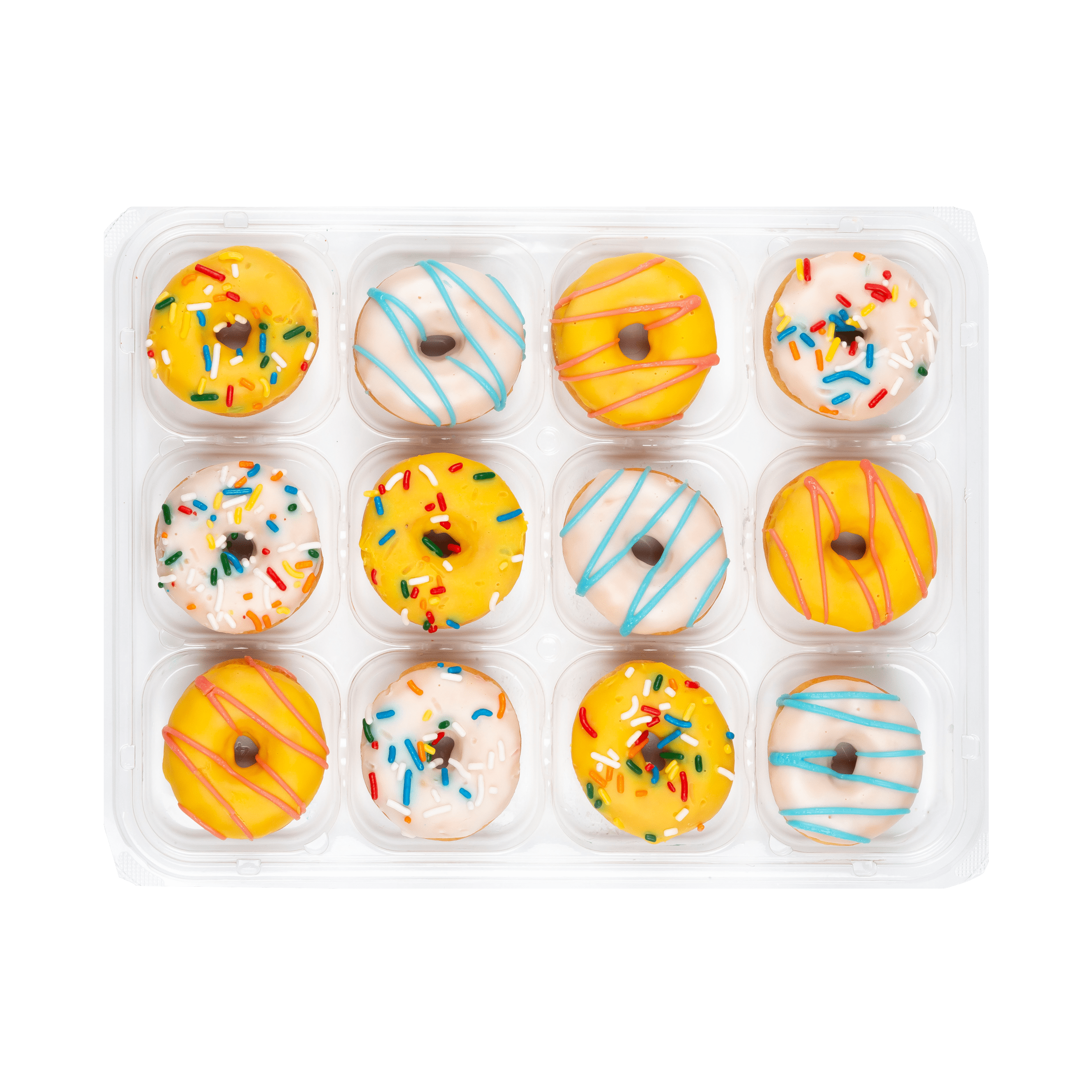 Birthday Cake Iced Mini Donuts 8 Oz 12 Count Freshness Guaranteed