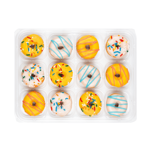 Birthday Cake Iced Mini Donuts 8 Oz 12 Count Freshness Guaranteed
