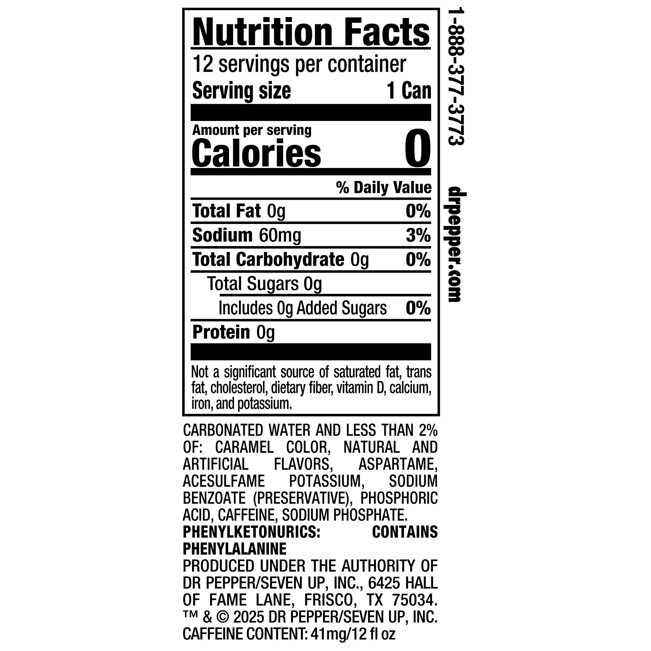 Dr Pepper Zero Sugar Cherry Soda Pop Cans 12 Fl Oz 12 Pack