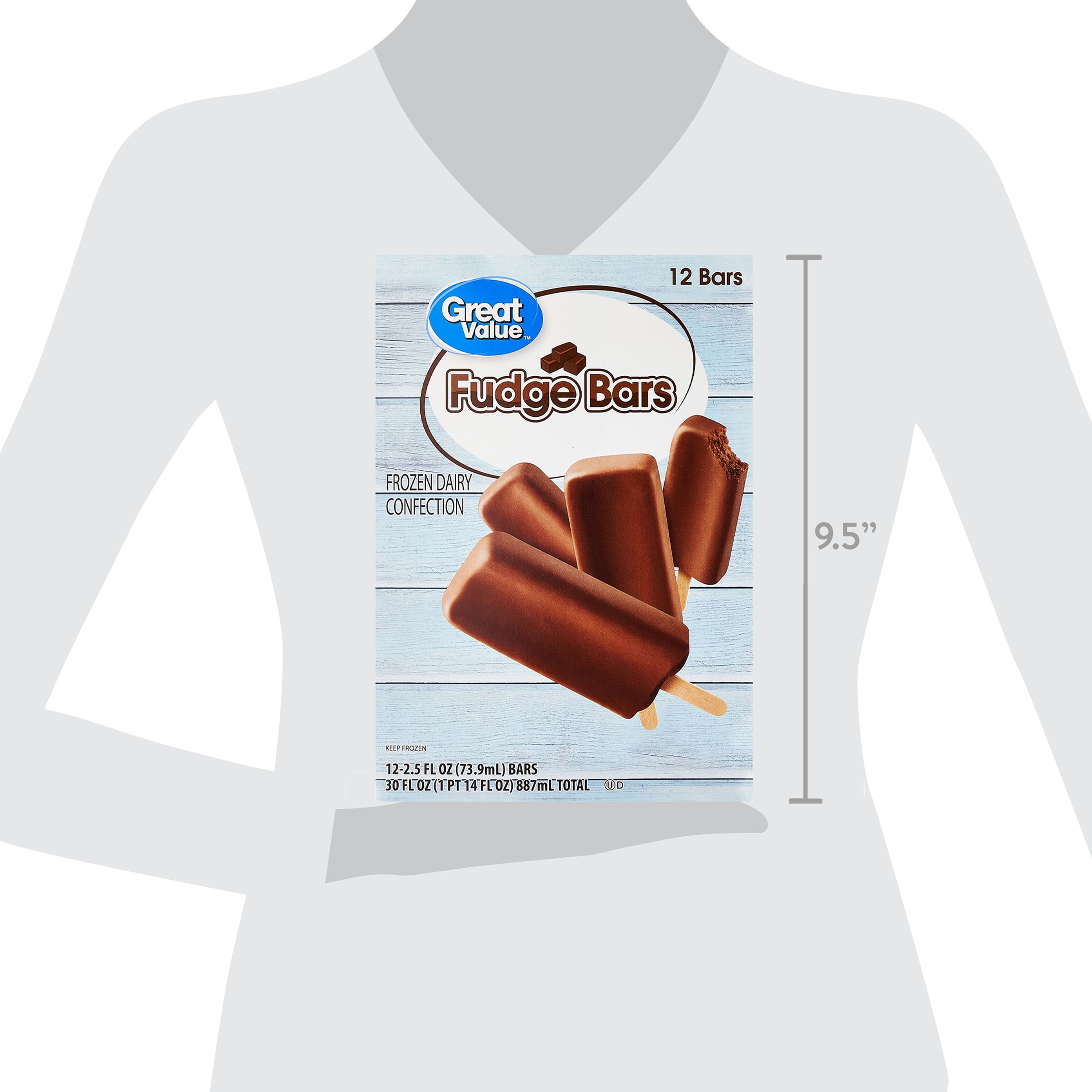 Great Value Fudge Ice Cream Bars 12 Count 30 Fl Oz