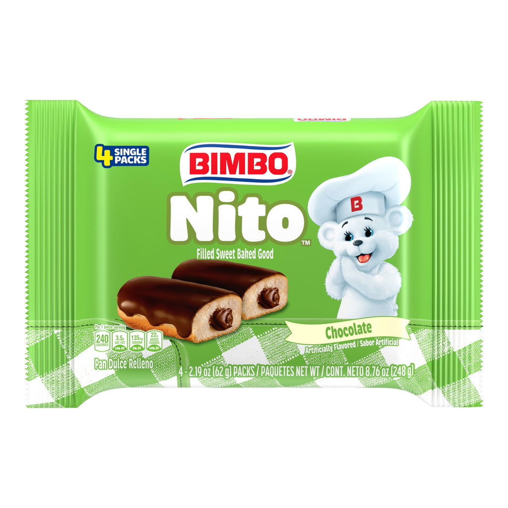 Nito Chocolate Crème Filled Eclairs 8.76 Oz 4 Pack Bimbo