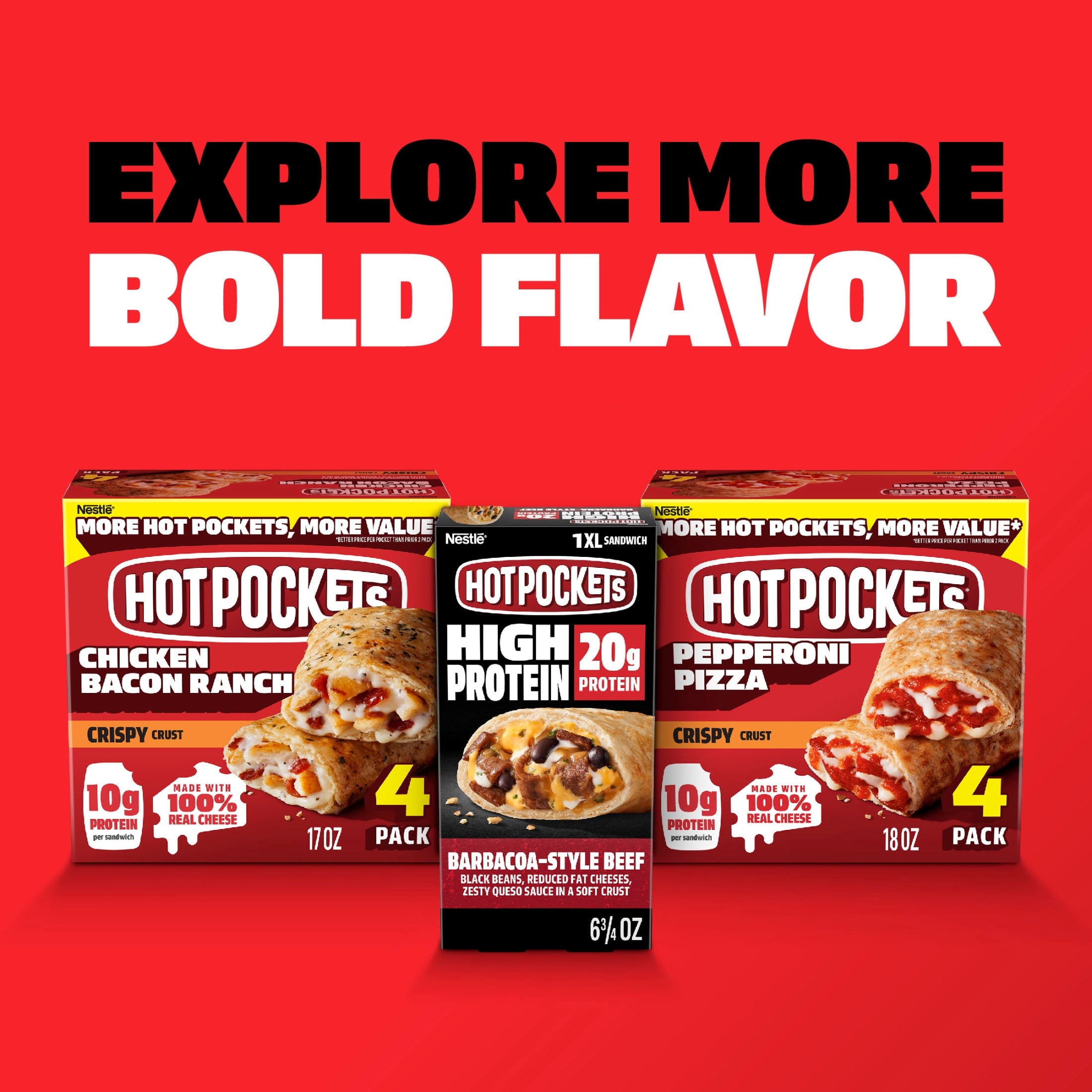 Hot Pockets High Protein Chipotle Chicken Frozen Sandwich 6.75 Oz