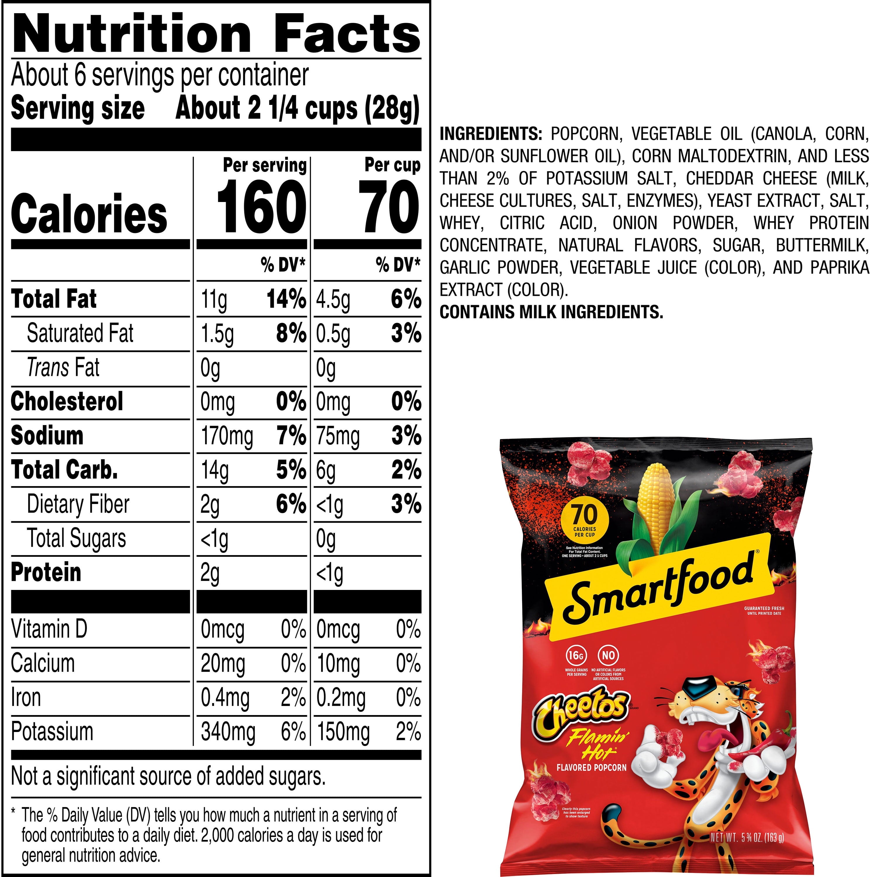 Flamin' Hot Flavored Popcorn 5.75 Oz 1 Count Smartfood