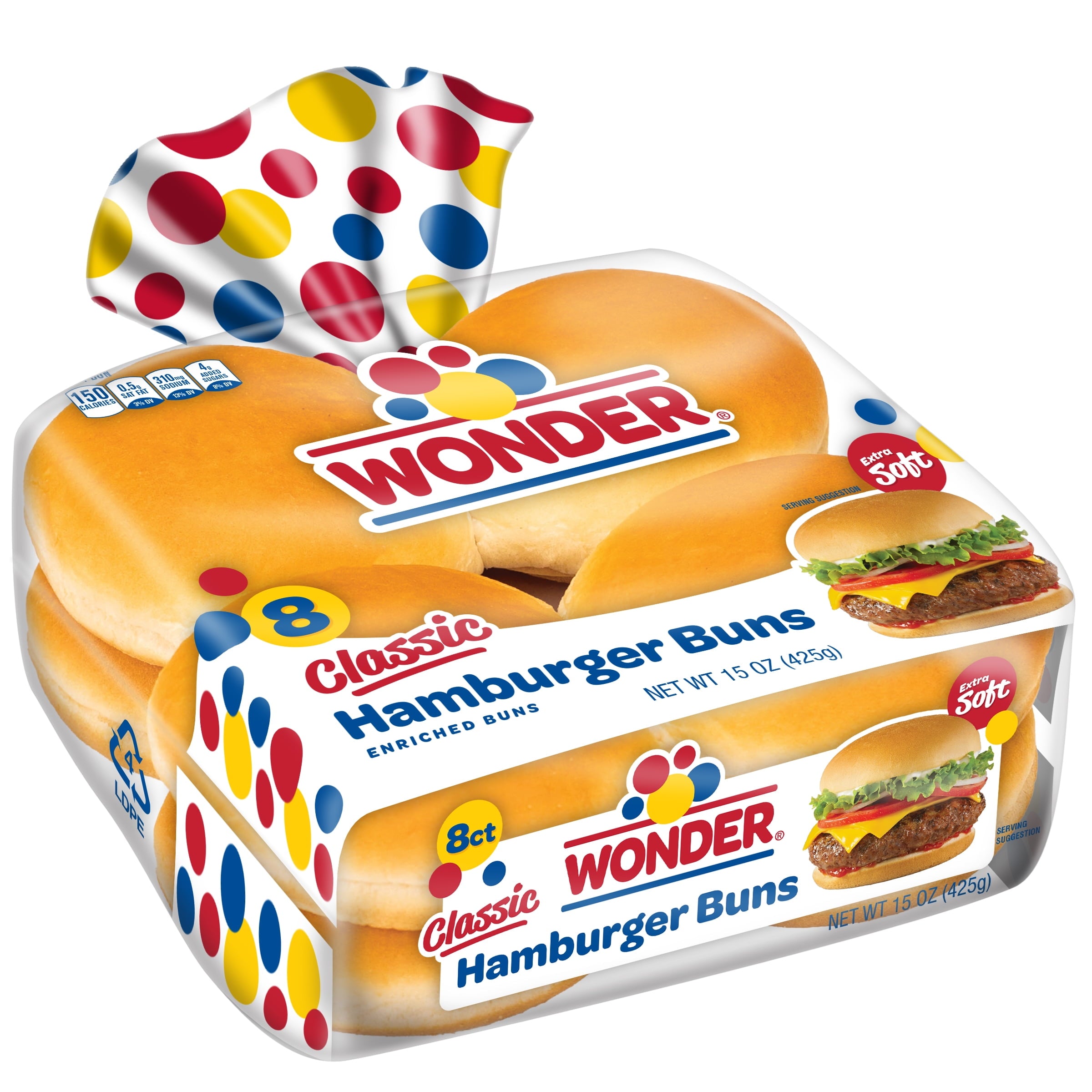Classic Extra Soft White Bread Hamburger Buns 15 Oz 8 Ct