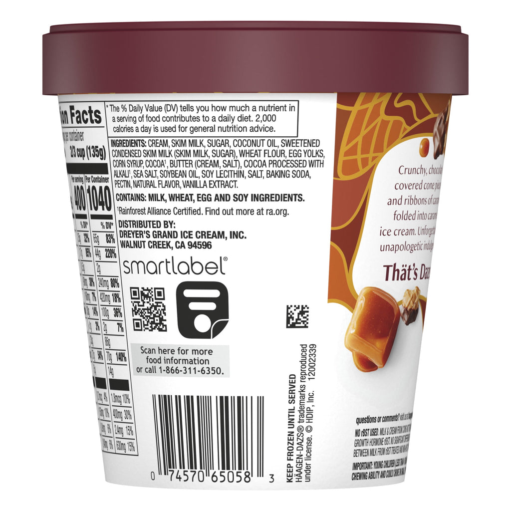 Häagen-Dazs Caramel Cone Ice Cream 14 Oz