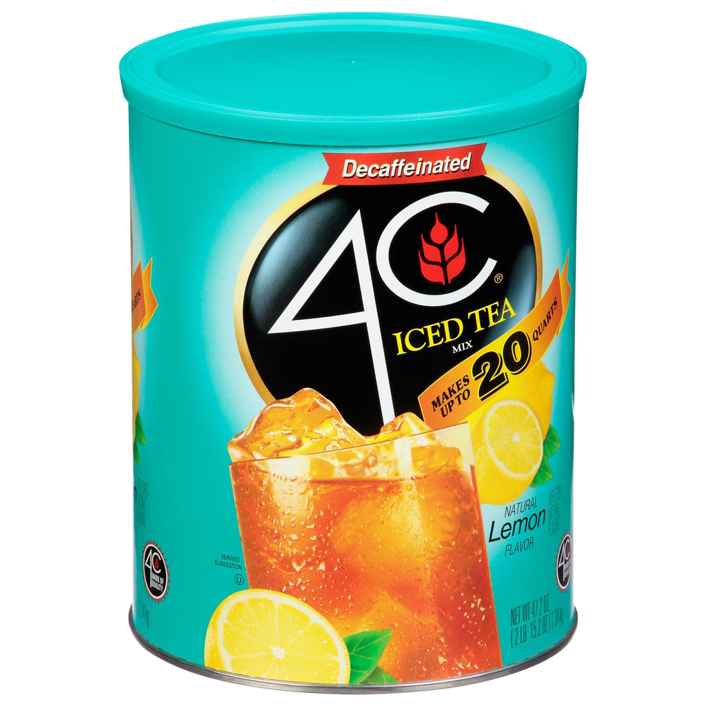 4C Decaf Naturally Decaffeinated Lemon Iced Tea Mix 47.2 oz Canister