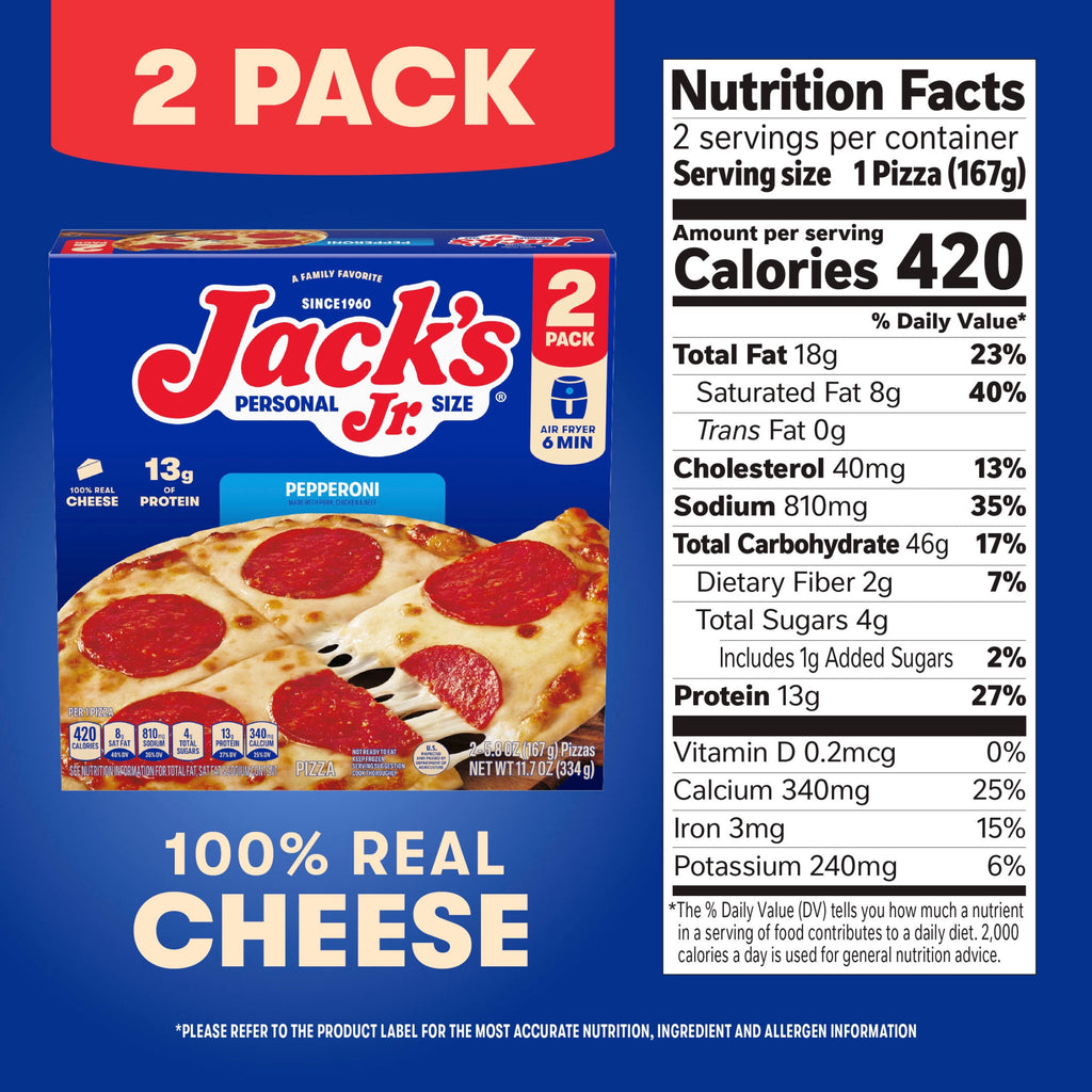 Jack's Pepperoni Personal Frozen Pizza 11.7 Oz 2 Pack