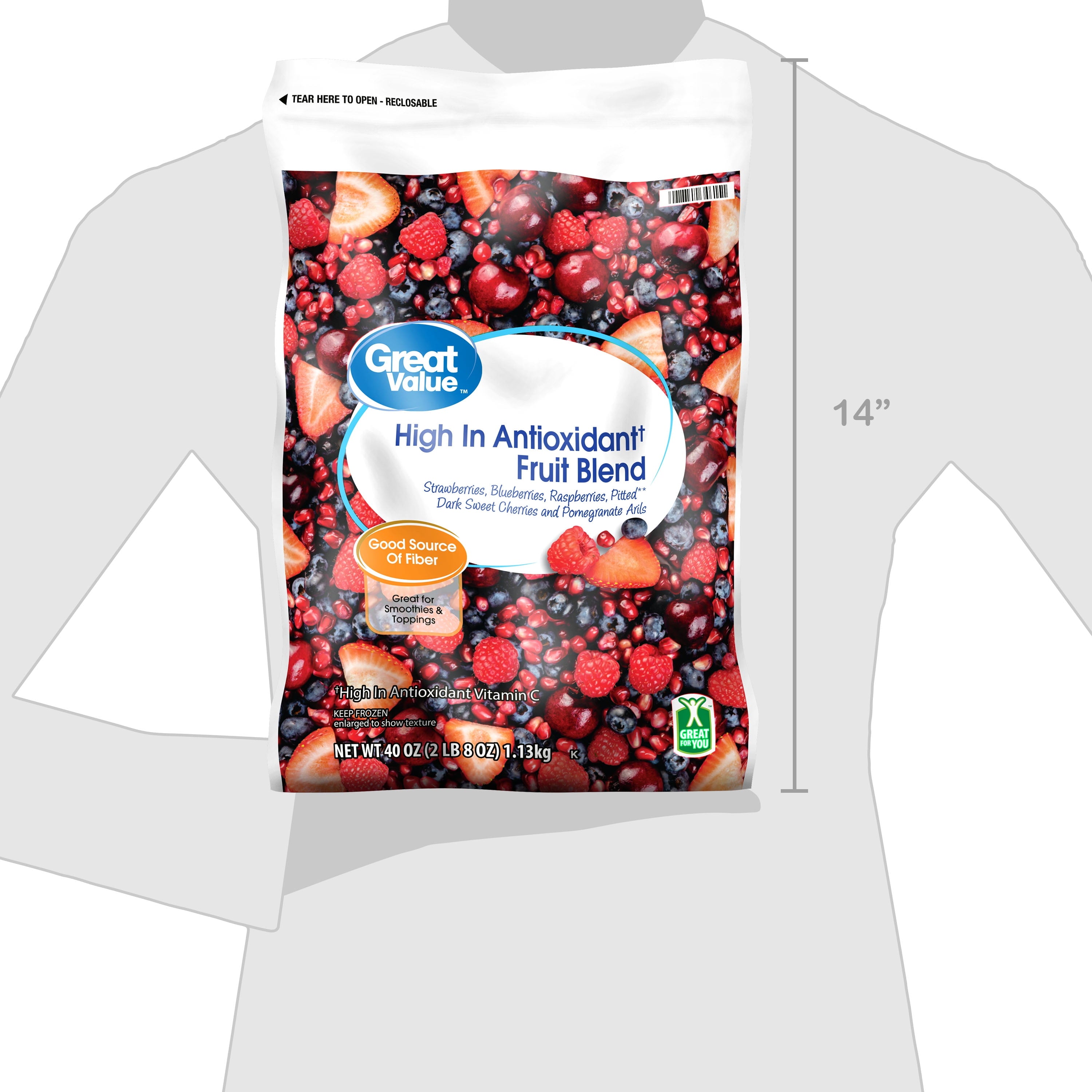 Great Value High In Antioxidant Blend Frozen Fruit 40 Oz