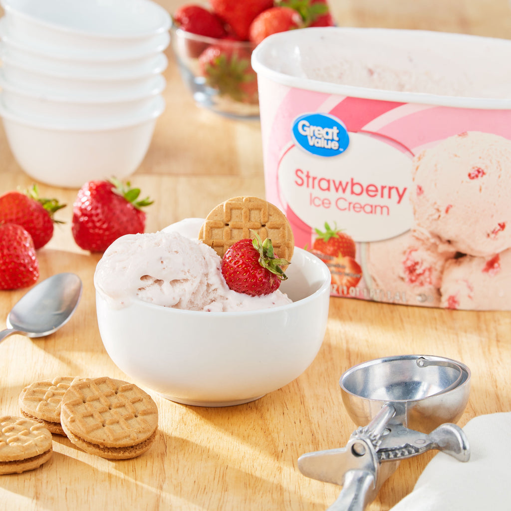 Great Value Strawberry Ice Cream 48 Fl Oz