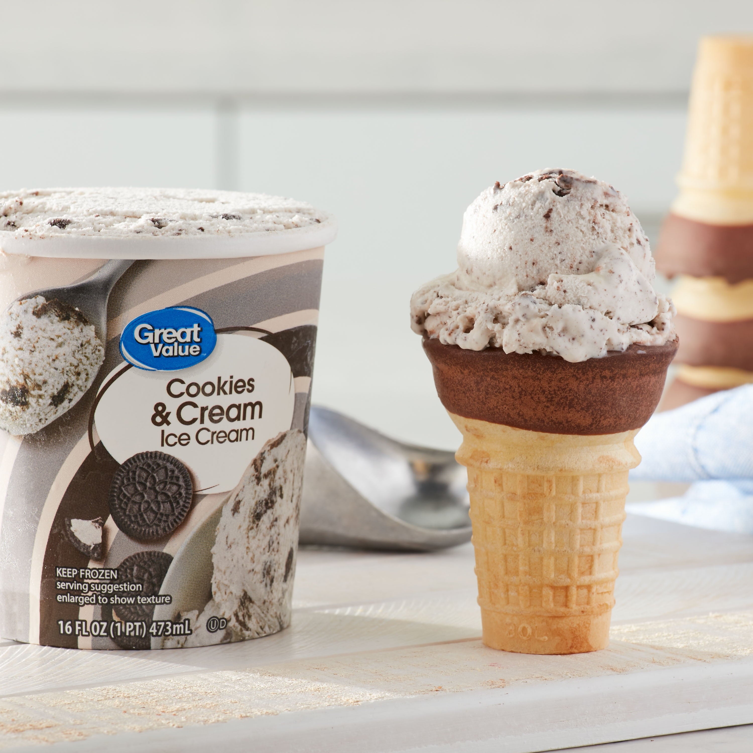 Great Value Cookies & Cream Ice Cream 16 Fl Oz