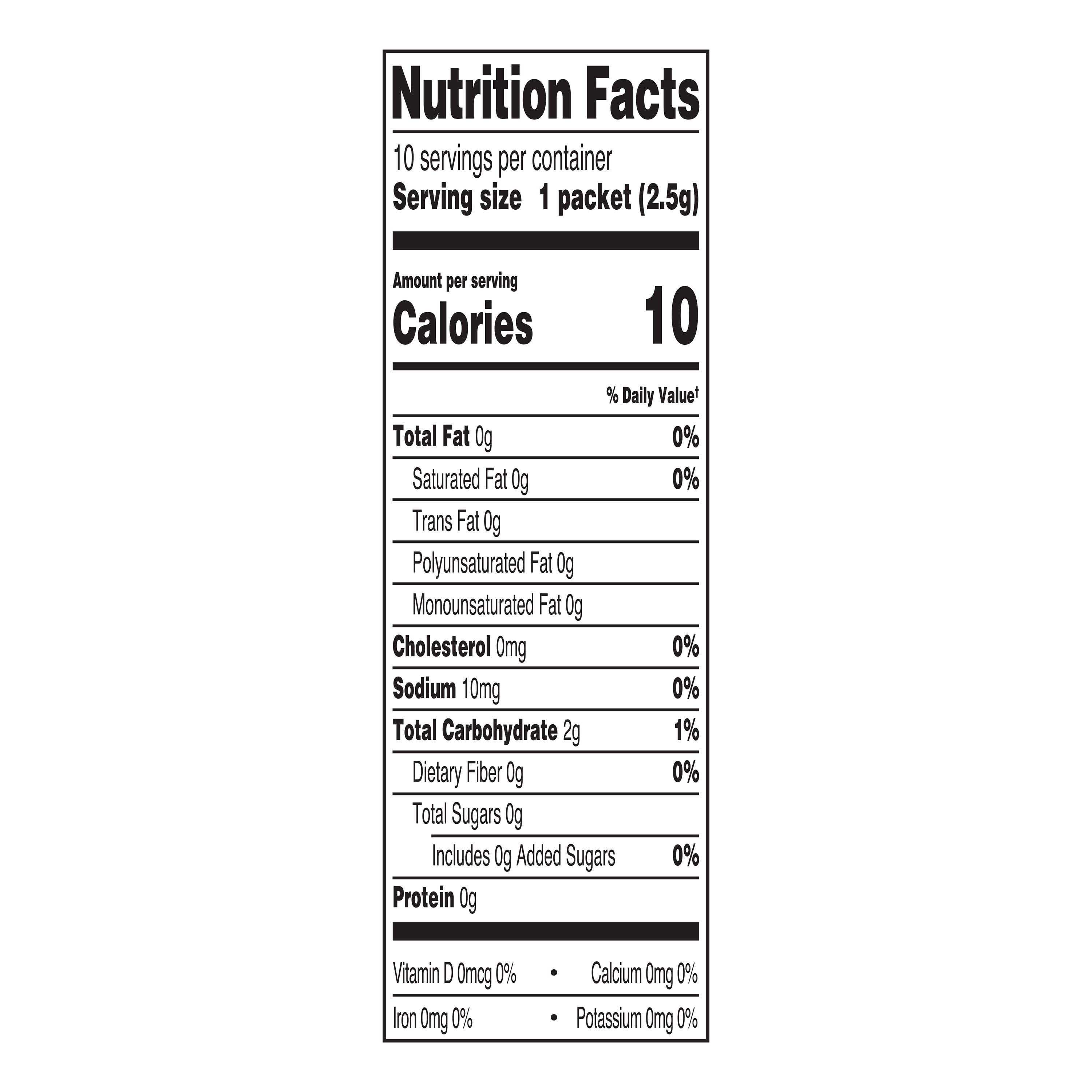Great Value Sweet Tea Naturally Caffeinated Instant Iced Tea Mix 0.09 oz 10 Count