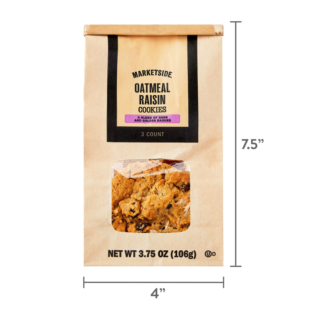 Decadent Oatmeal Raisin Baked Cookies 3.75 Oz 3 Count Marketside