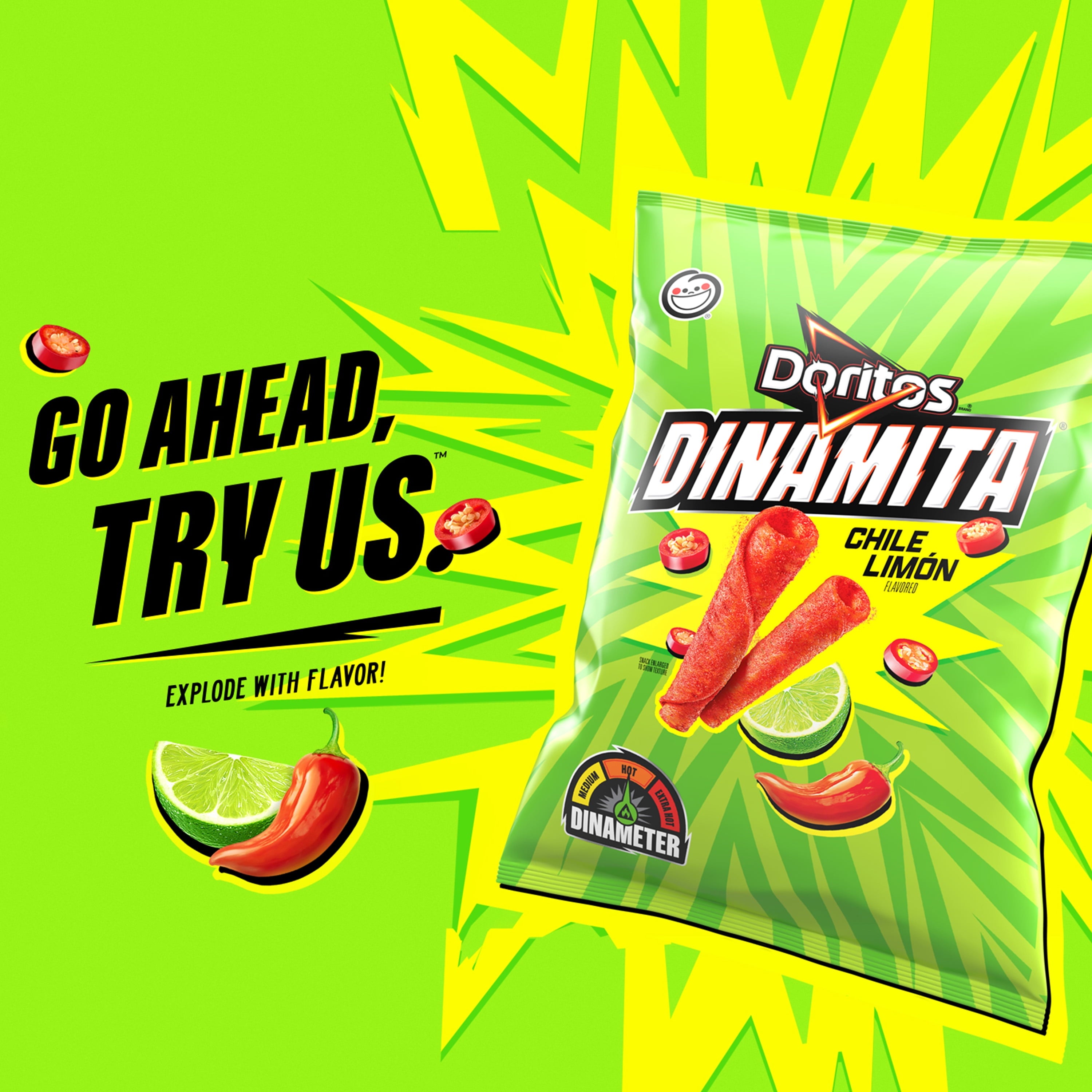 Dinamita Chile Limon Flavored Tortilla Chips 10.75 Oz Doritos