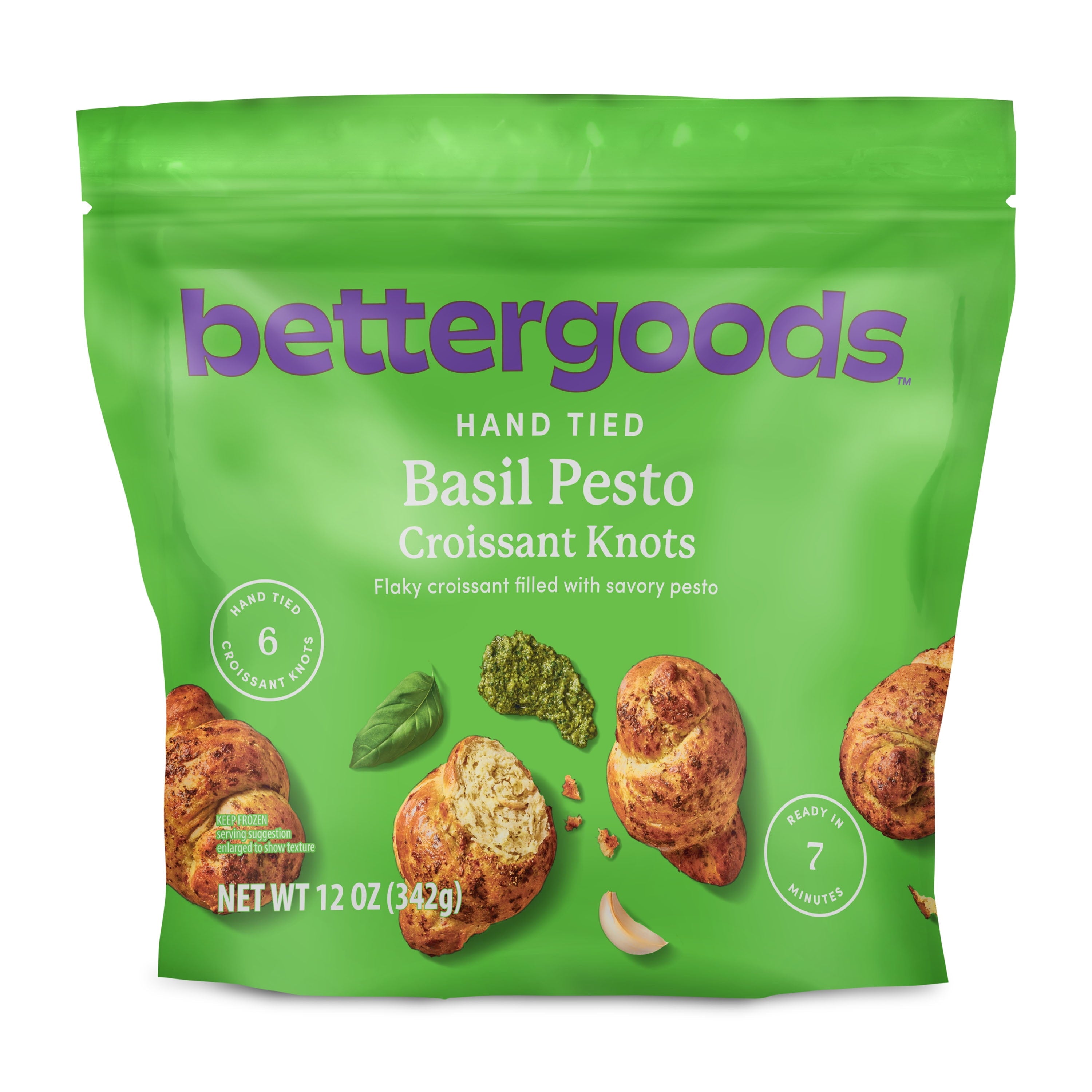 Bettergoods Basil Pesto Hand Tied Croissant Knots 12 Oz 6 Count Frozen