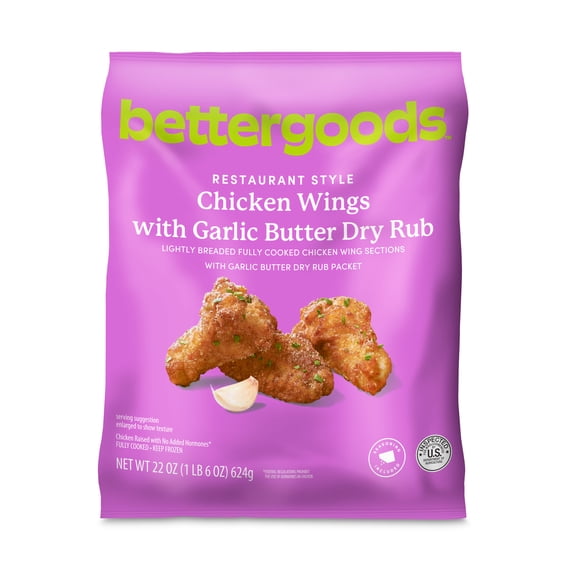 Bettergoods Chicken Wings With Garlic Butter Dry Rub Frozen 22 Oz