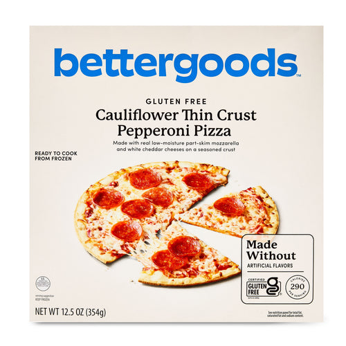 Bettergoods Gluten-Free Cauliflower Thin Crust Pepperoni Frozen Pizza 12.5 Oz