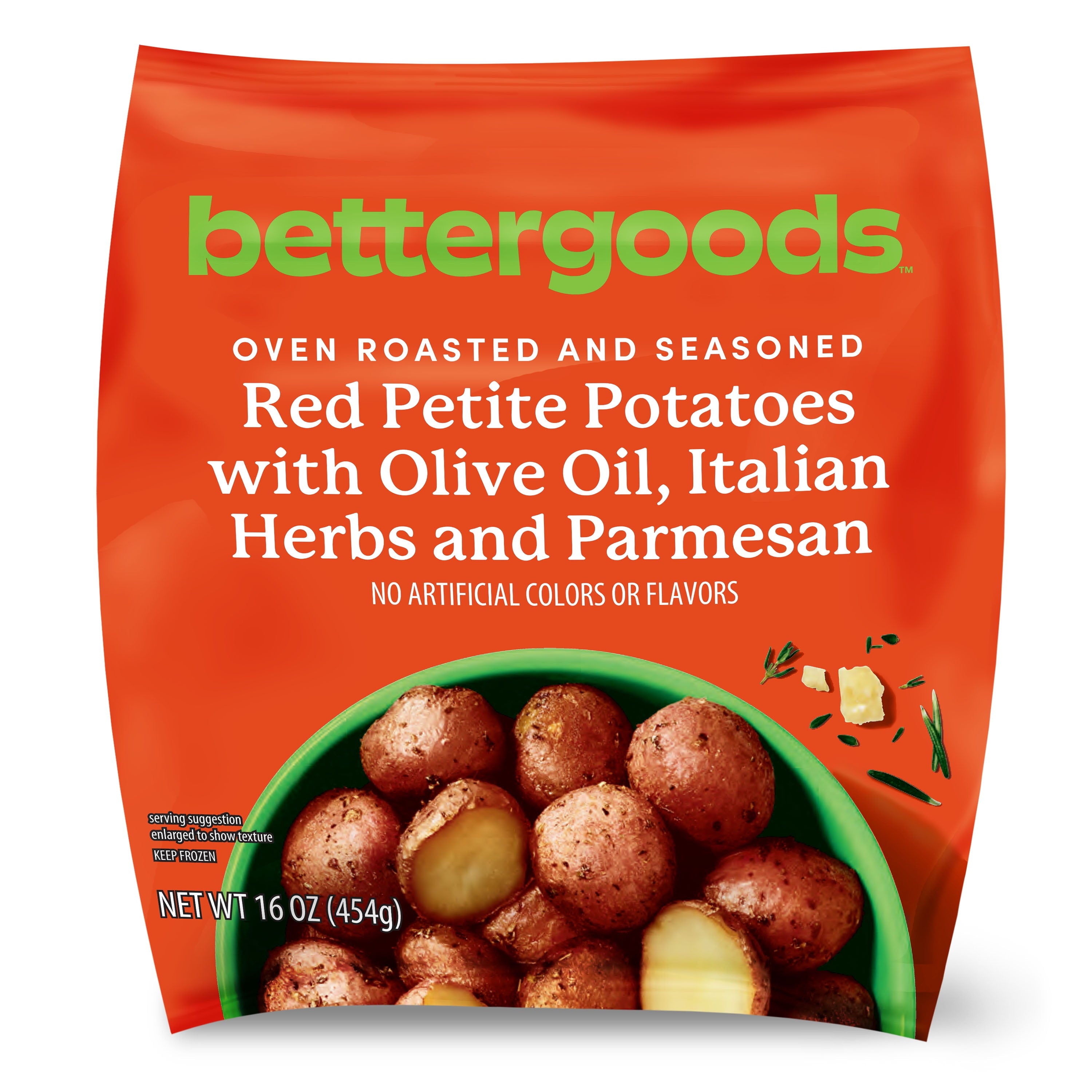 Bettergoods Oven Roasted Red Petite Potatoes with Olive Oil Italian Herbs Parmesan Frozen 16 Oz