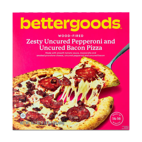 Bettergoods Wood-Fired Zesty Uncured Pepperoni and Uncured Bacon Pizza 16.2 Oz Frozen