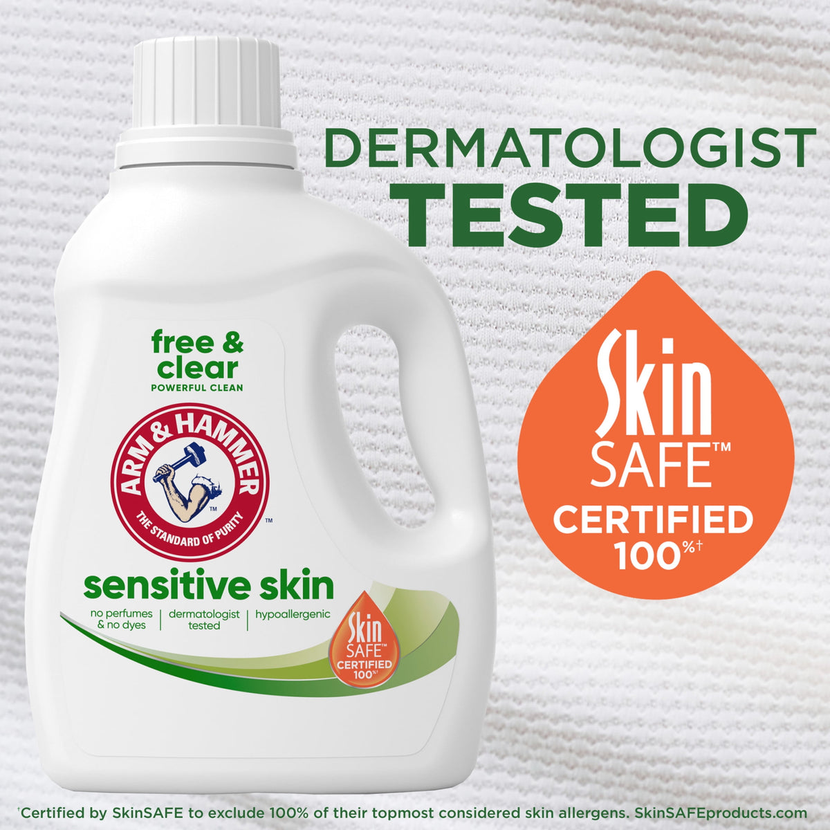 ARM & HAMMER Sensitive Skin Free & Clear Liquid Laundry Detergent 170 fl oz 170 Loads