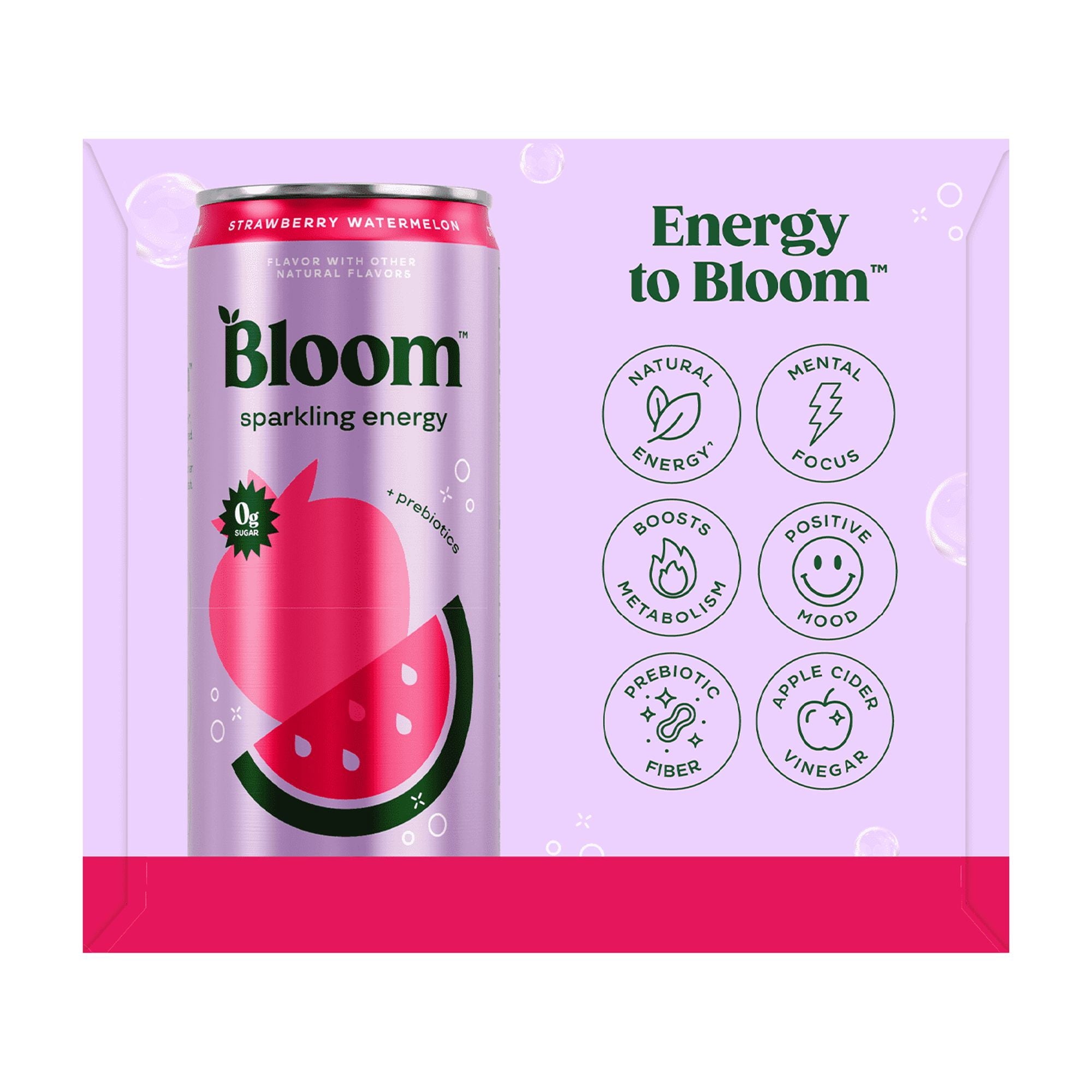 Bloom Nutrition Sparkling Energy Drink Variety Pack 12 fl oz Cans 12 Pack