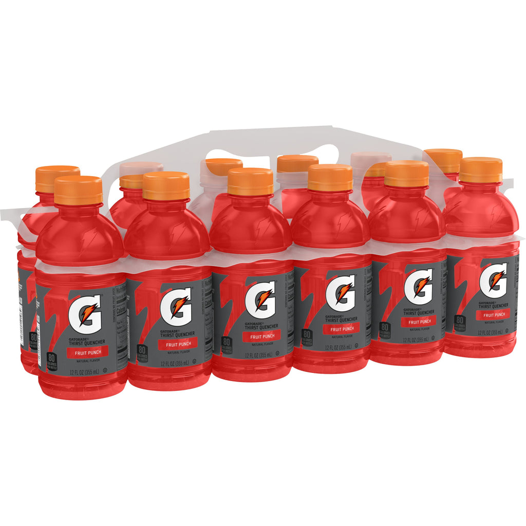 Gatorade Thirst Quencher Fruit Punch Sports Drink 12 fl oz 12 Count Bottles