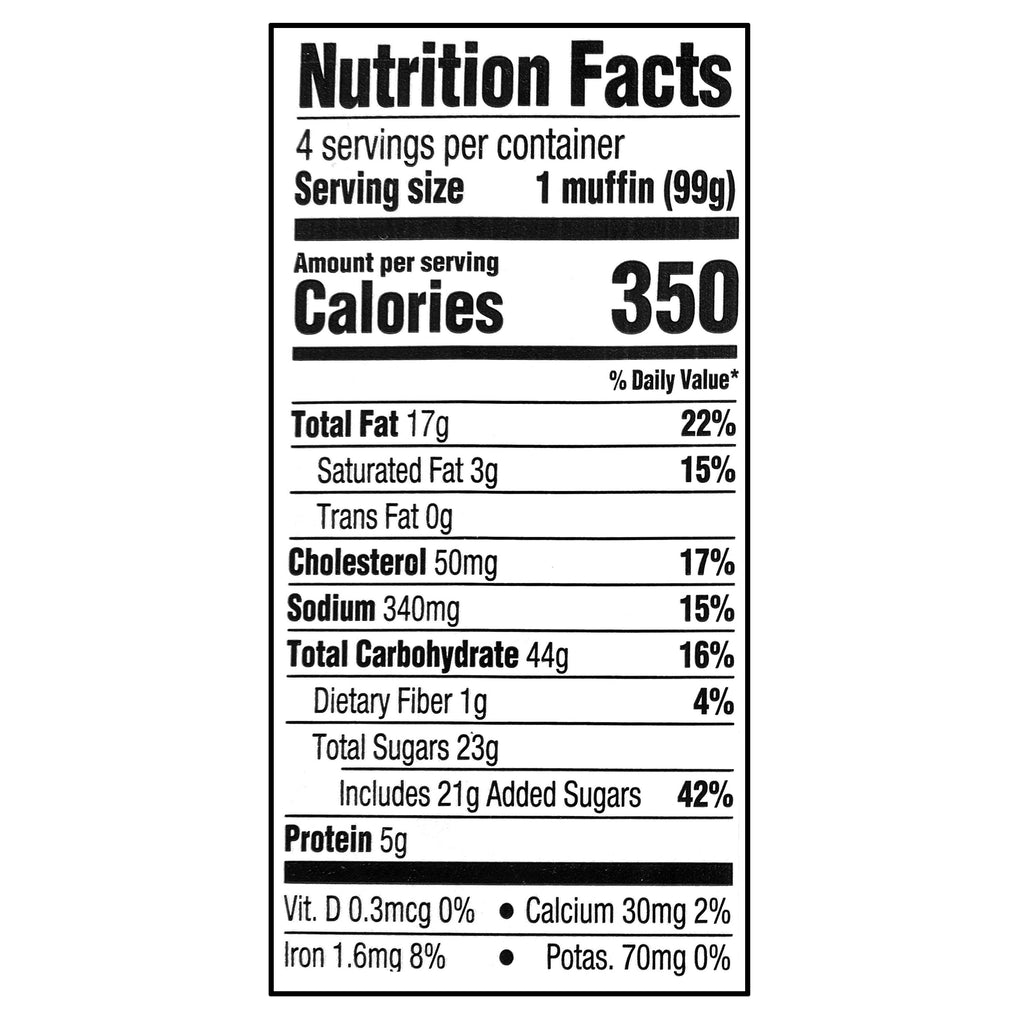 Baked Blueberry Muffins 14 Oz 4 Count Kosher Dairy Marketside