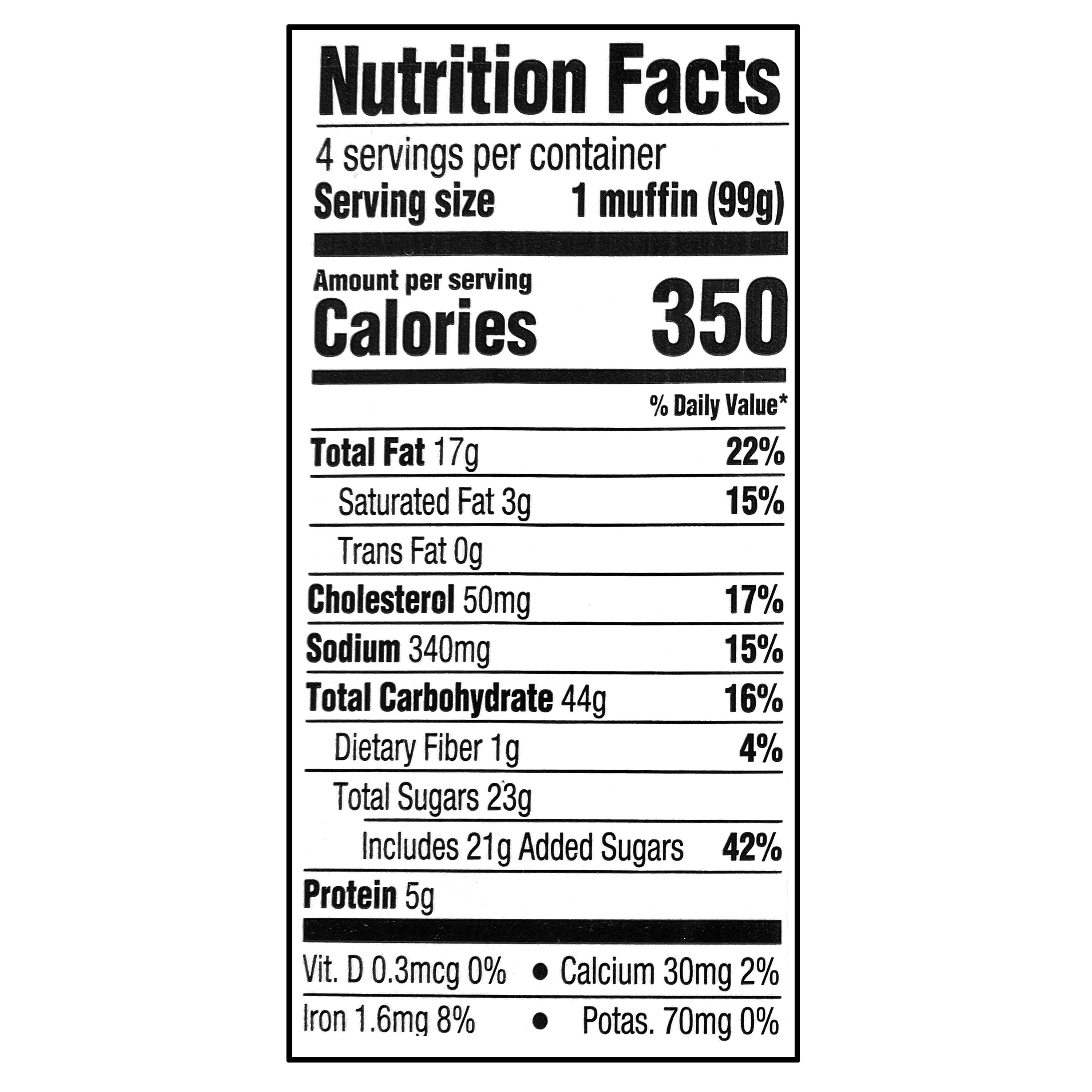 Baked Blueberry Muffins 14 Oz 4 Count Kosher Dairy Marketside