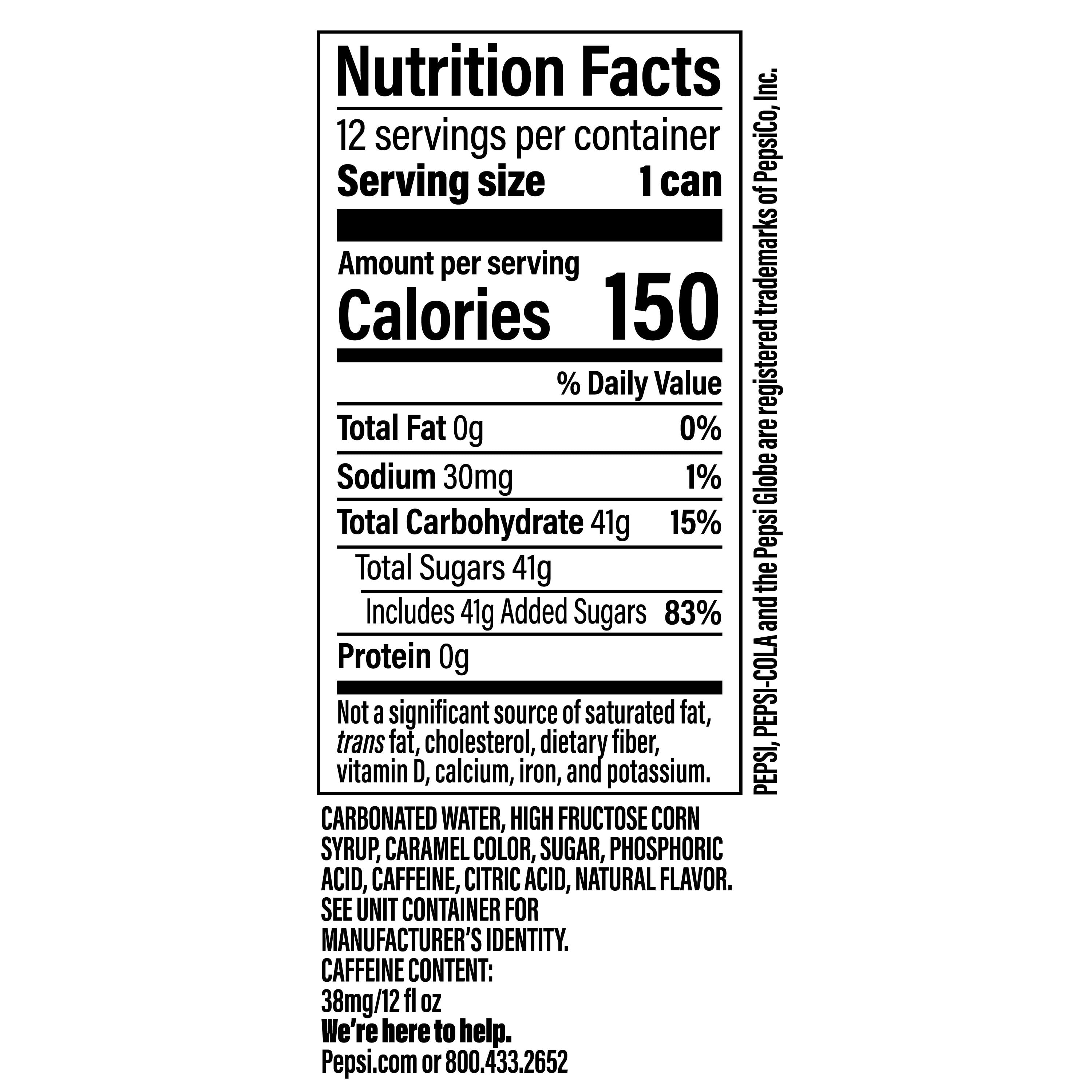 Pepsi Cola Soda Pop Cans 12 Fl Oz 12 Pack