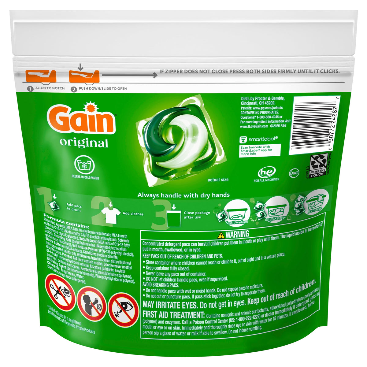 Gain Flings 4-in-1 Oxi Boost Febreze Laundry Detergent Pacs Original Scent 12 Count
