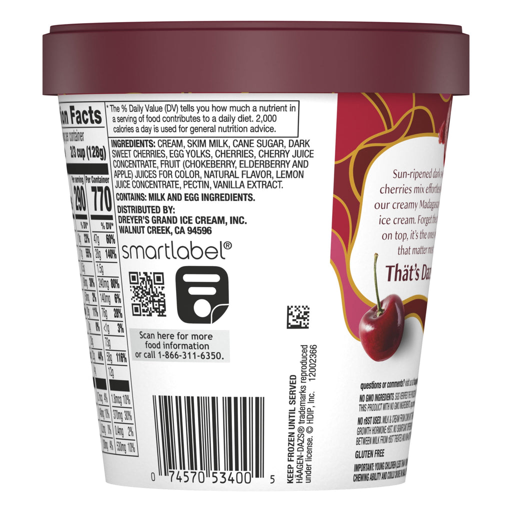 Häagen-Dazs Cherry Vanilla Ice Cream 14 Fl Oz