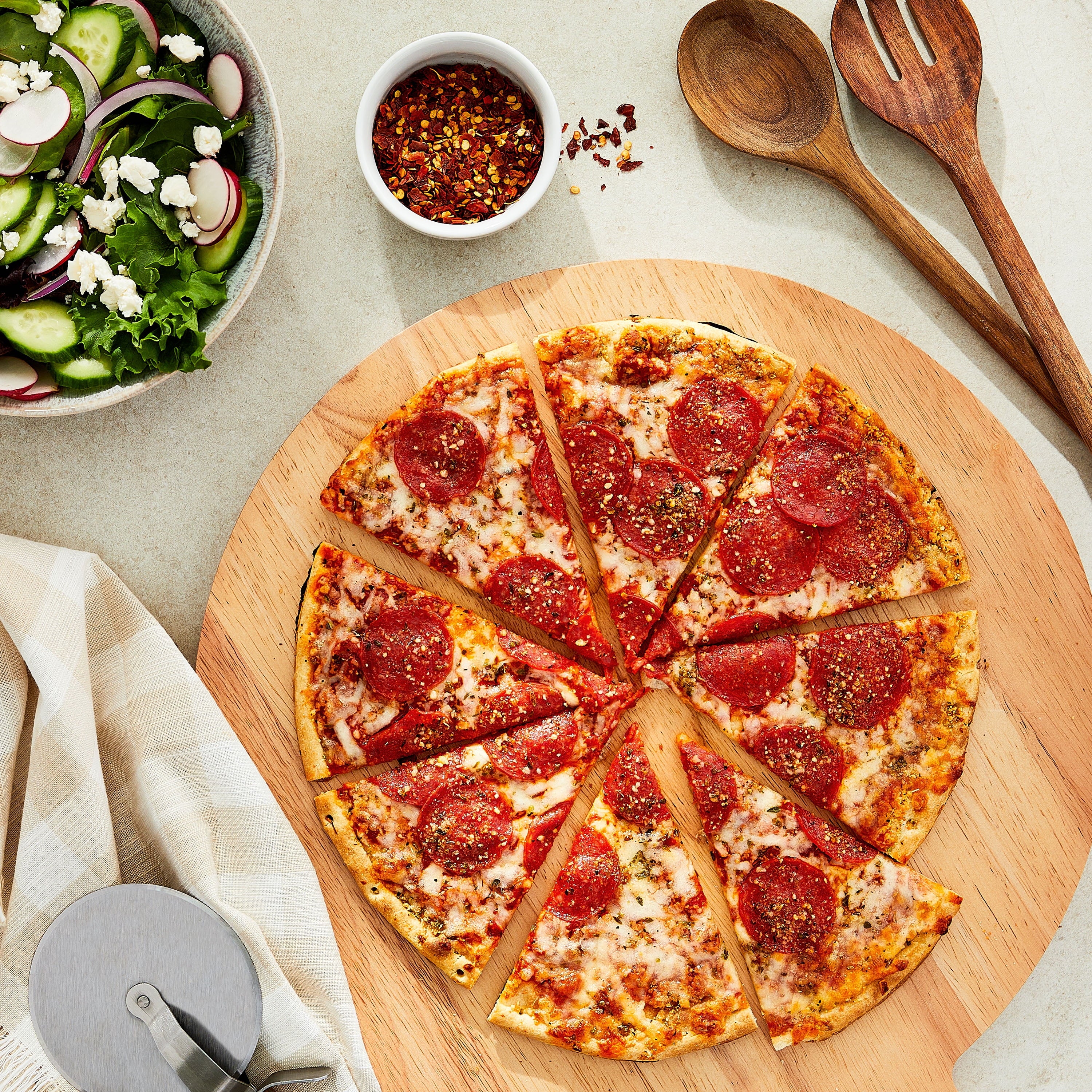 Great Value Thin Crust Pepperoni Frozen Pizza 16.4 Oz