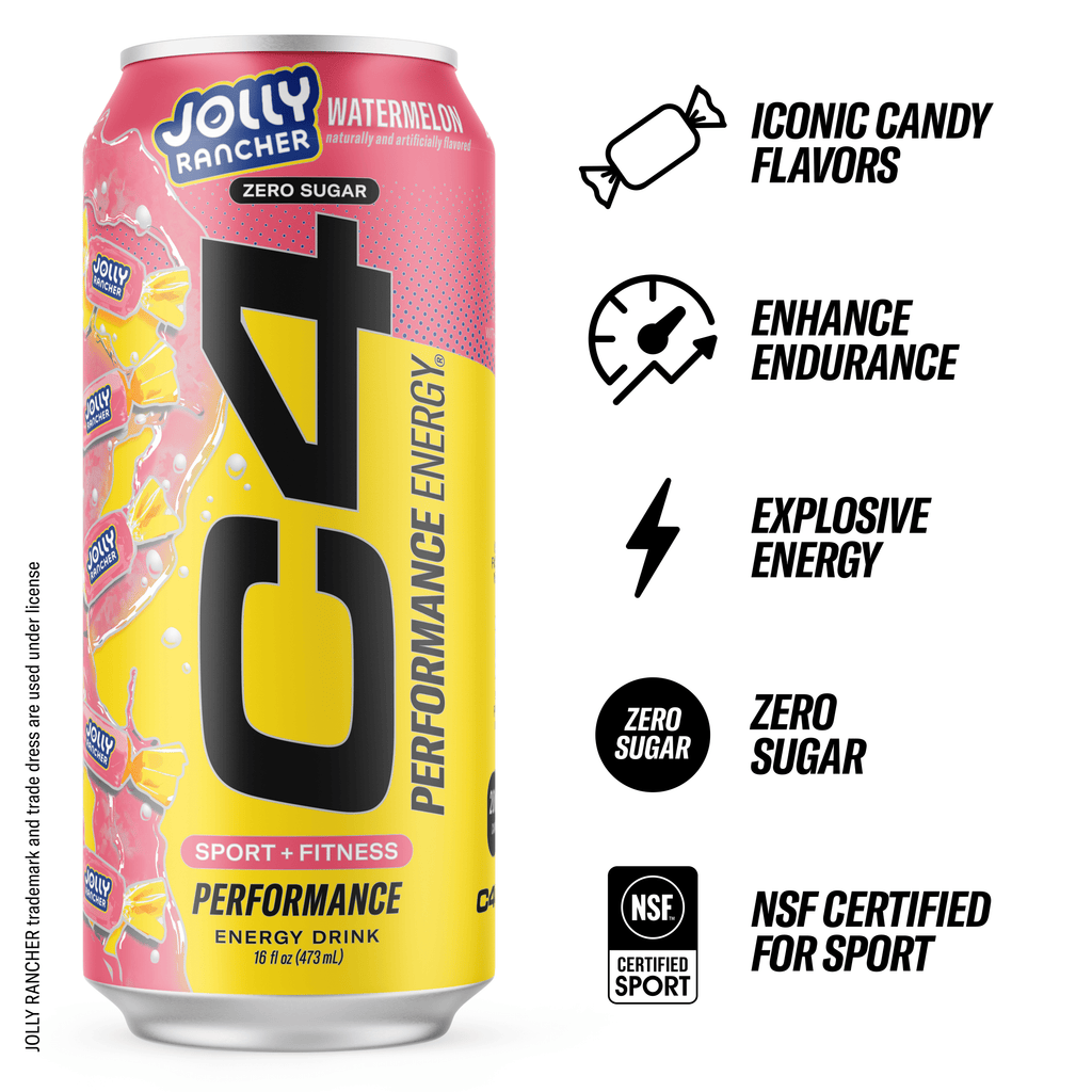 C4 Performance Energy Drink Jolly Rancher Watermelon 16 fl oz Single Can