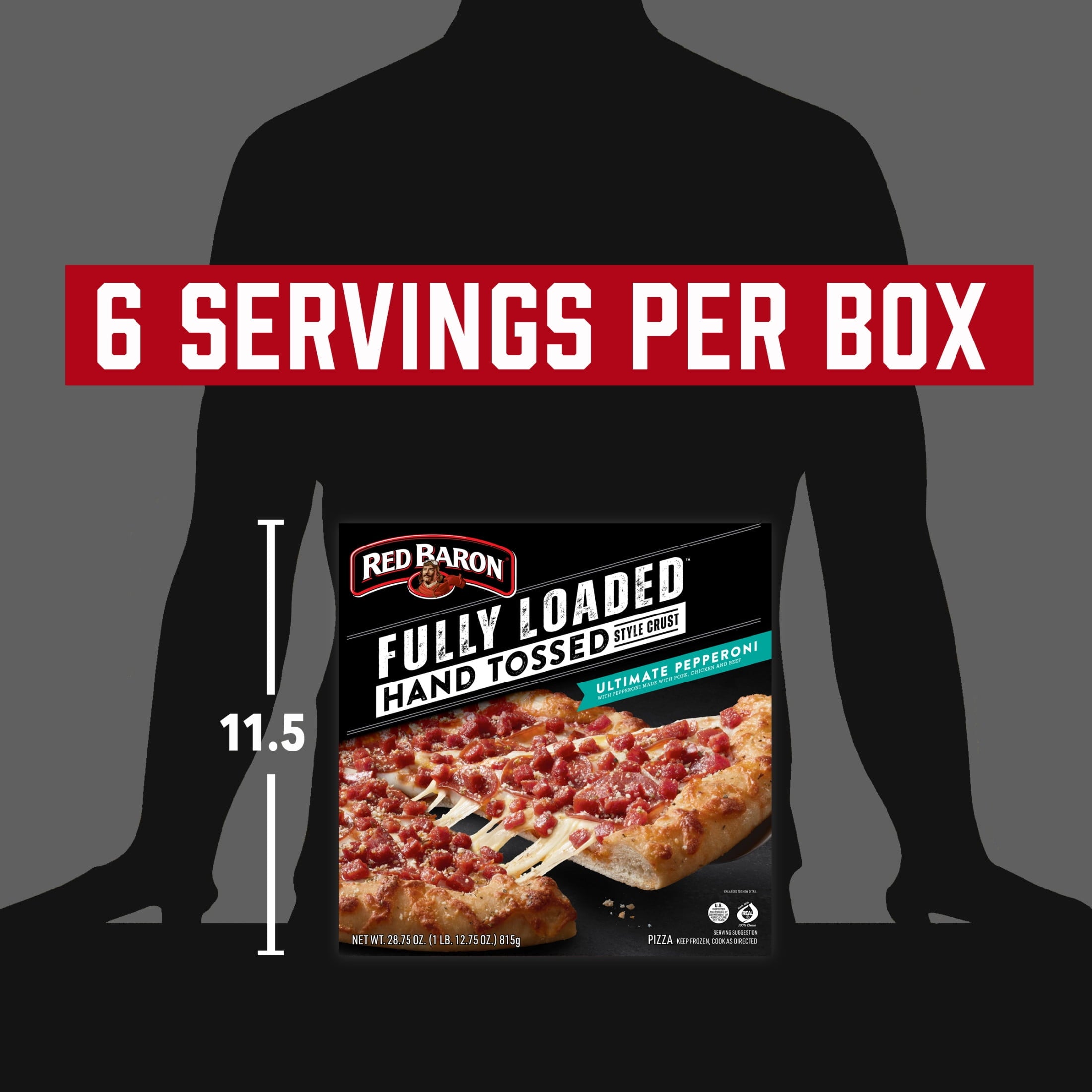 Red Baron Fully Loaded Hand Tossed Pepperoni Frozen Pizza 28.75 Oz