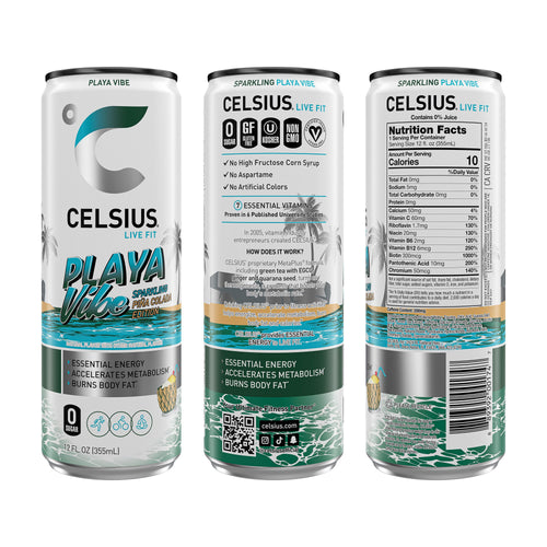 CELSIUS Sparkling Playa Vibe Functional Energy Drink 12 fl oz Single Can