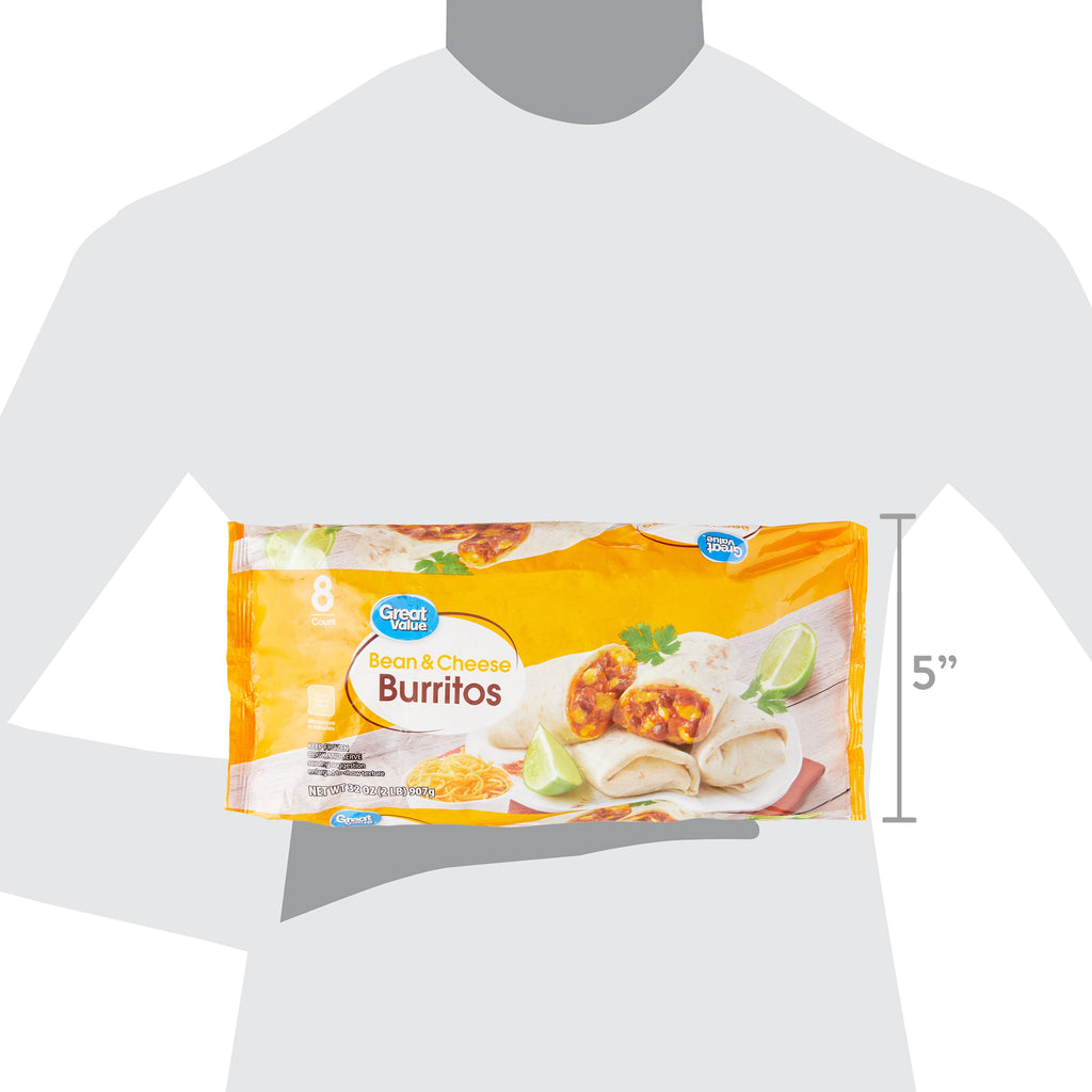 Great Value Bean & Cheese Burritos 8 Count 32 Oz Frozen