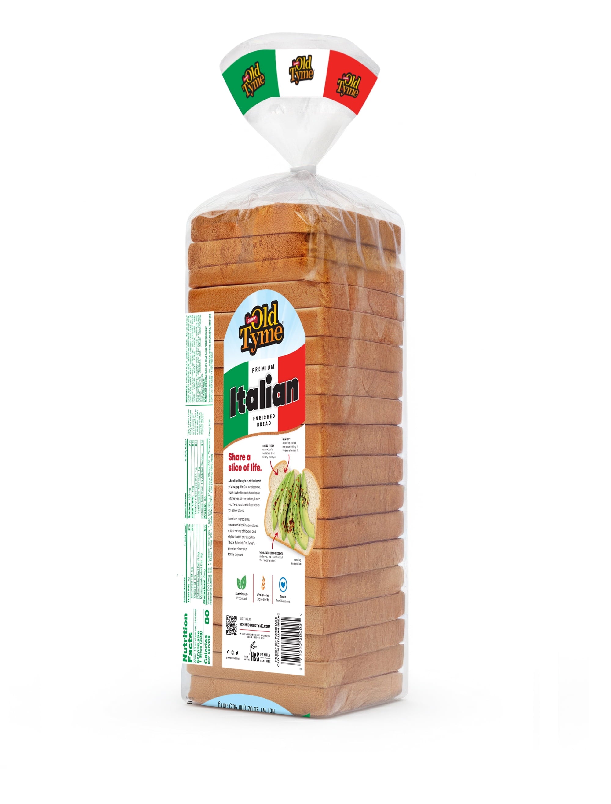 Old Tyme Premium Italian Enriched Bread Loaf 20 Oz