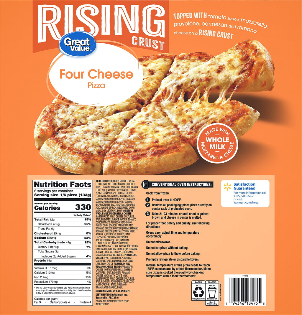 Great Value Rising Crust Cheese Pizza 28.1 Oz Frozen