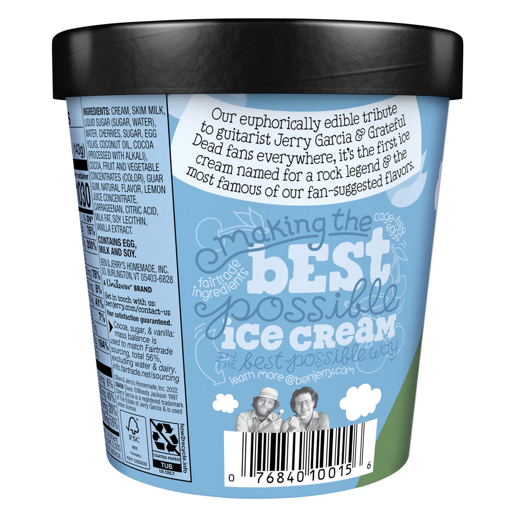 Ben & Jerry's Cherry Garcia Cherry Fudge Flakes Ice Cream Pint 16 Oz