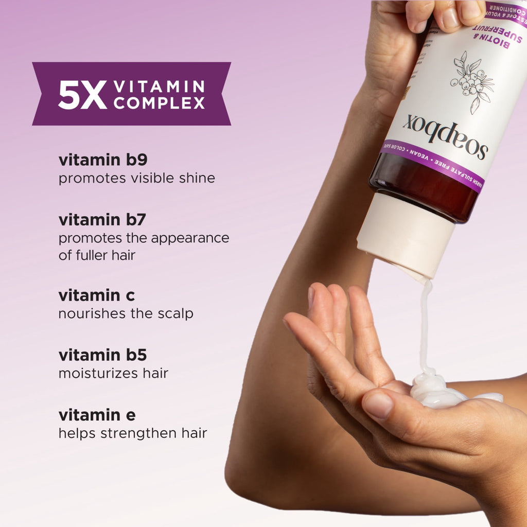 Soapbox Biotin & Superfruit Volumizing Conditioner for Fuller Hair 16 fl oz