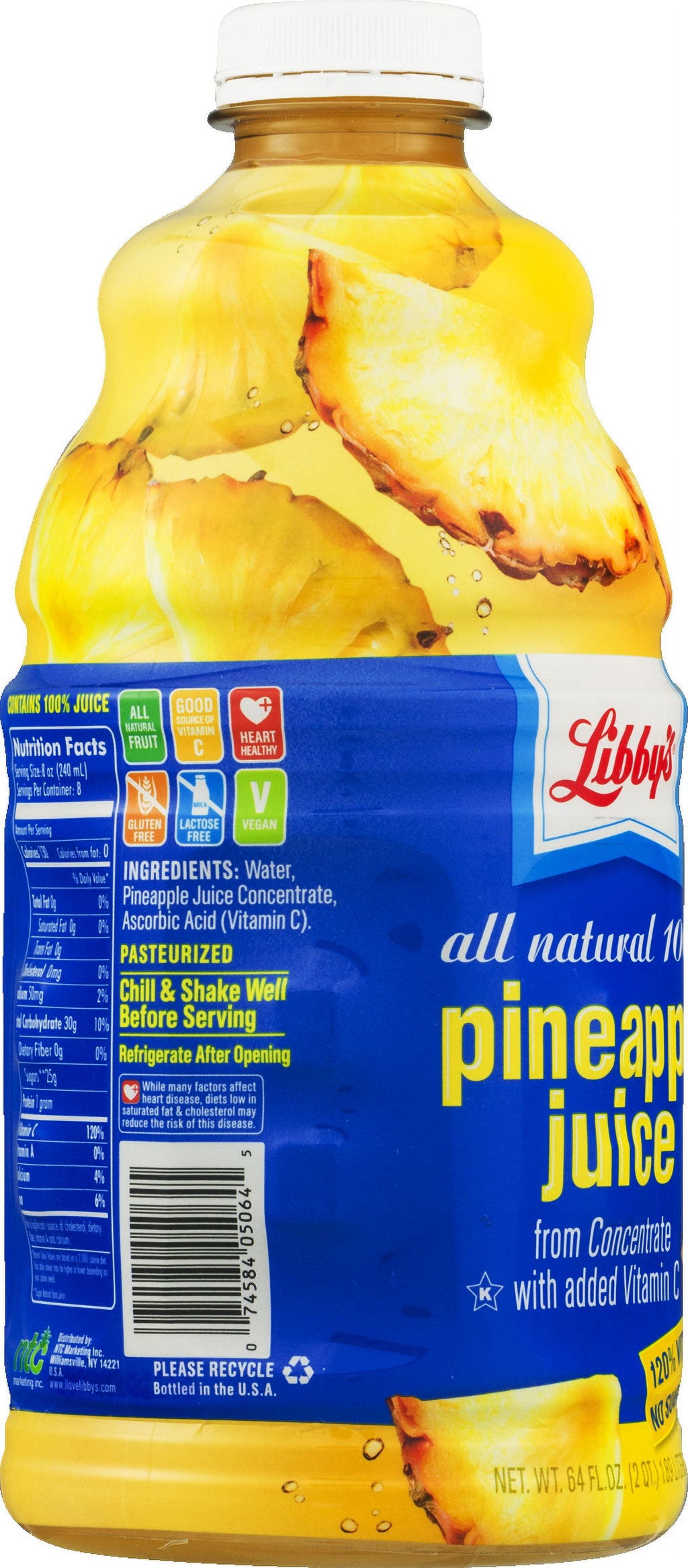 Libby's 100% Pineapple Juice 64 fl oz Bottle