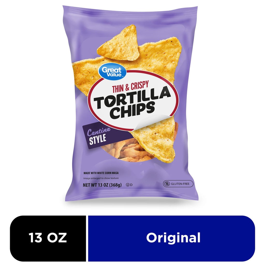Thin And Crispy Cantina Style Tortilla Chips 13 Oz Great Value