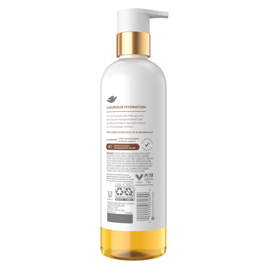 Dove Almond Oil & Sandalwood Oil Body Wash Serum Soothing Moisturizing Cleanser 15.3 fl oz